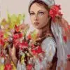 Рисуване по номера "Българска девойка" (по оригинал на Миглена Кирилова) - 40х50см.