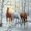 Рисуване по номера - Снежен водопой - 40х50 см.