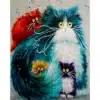 Рисуване по номера "Абстрактни котета" - 40х50 см.