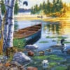 Рисуване по номера "Лодка по залез с патета" - 40х50 см.