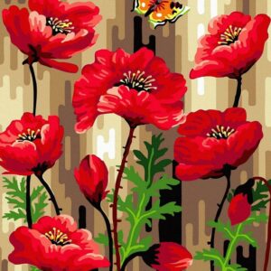 Рисуване по номера "Алени макове" - 40х50 см.