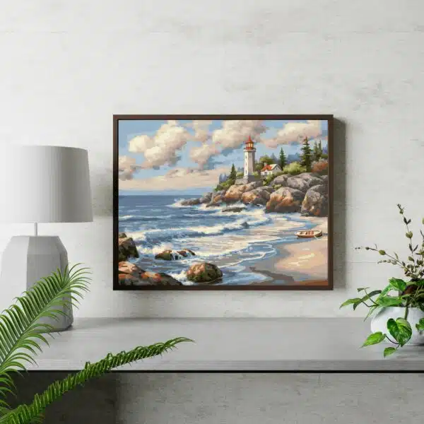 Рисуване по номера Морски фар - 40х50см. - Image 5