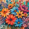 Рисуване по номера Абстрактни цветчета - 40х50см.