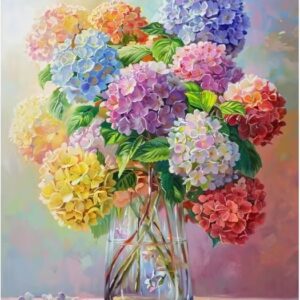 Рисуване по номера - Цветни хортензии - 40х50 см