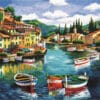 Рисуване по номера - Красив пейзаж с лодки - 40х50 см.