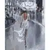 Рисуване по номера В бяла рокля под чадър - 40х50 см.