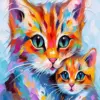 Рисуване по номера Абстрактни котенца - 40х50см.