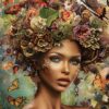 Рисуване по номера Момиче с пеперудки и цветя на главата - 40х50см.